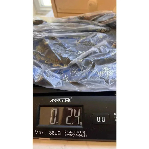 Vintage Unbranded Small Asian Inspired Dragon Fabric Shoulder Bag Purse Blue - Picture 6 of 7